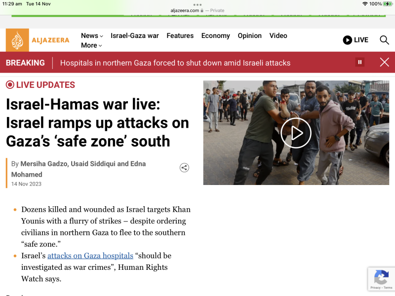 Israel has bombed the front of a hospital