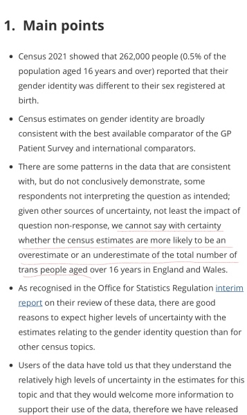 Update on research into gender identity data in Census 2021 - ONS says no issues found