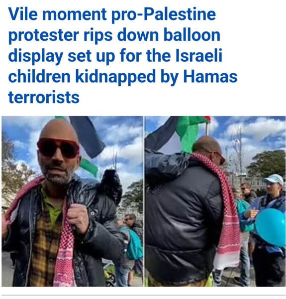 Placards from antisemitic marches in London