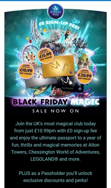 Are Merlin doing any Black Friday deals for their passes this year?