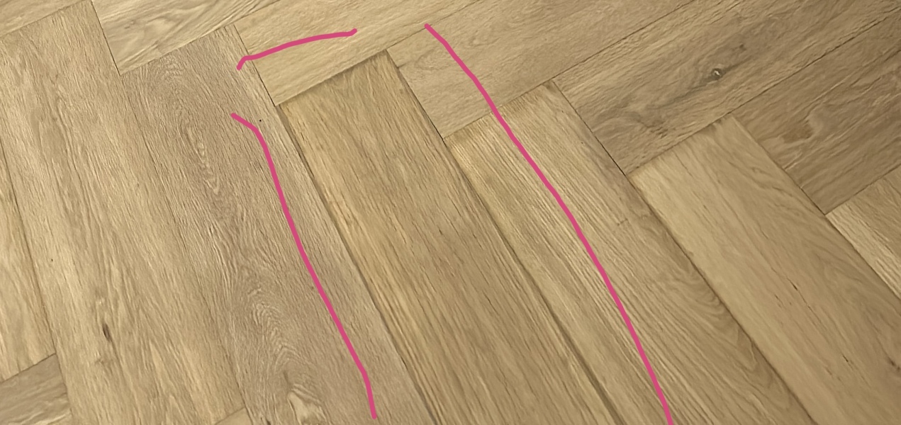 DH has ruined week old wood flooring
