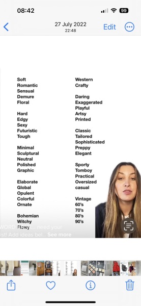 Anyone interested in defining/finding their style in three words