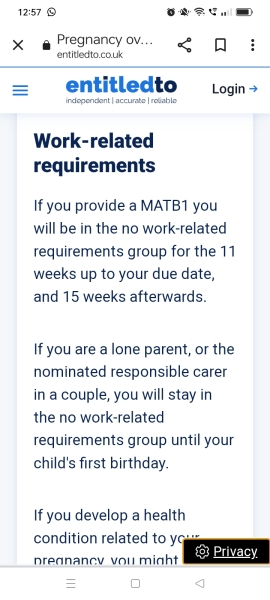 Universal credit whilst pregnant