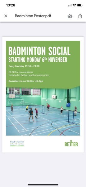 Badminton players sought