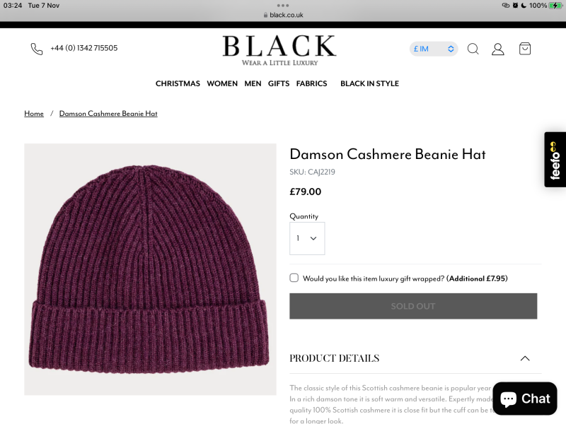 Cashmere beanie - where from?