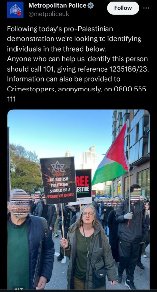 Placards from antisemitic marches in London