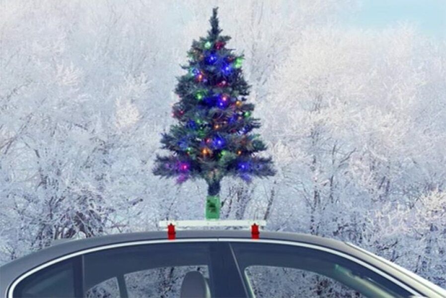 Have you ever seen a Christmas tree on top of a car? In the UK?