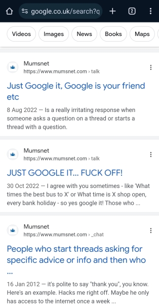 To ask people to Google before stating a thread?
