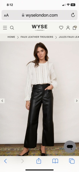 Flattering leather trousers or skirt.