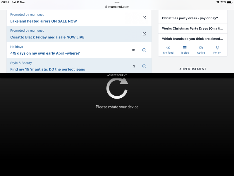 Another advert covering screen.