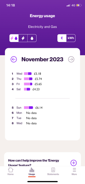 To ask what the amount is on your smart metre right now?