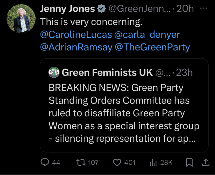 Green Party Women Disaffiliated by the Green Party Standing Orders Committee