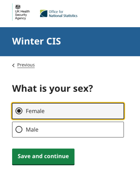 'What is your sex?' - ONS question, I nearly fell off my chair