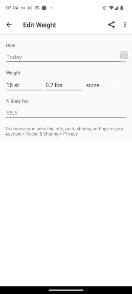 Accountability, 6 1/2 stone to lose 