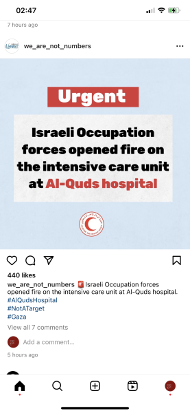 Israel has bombed the front of a hospital
