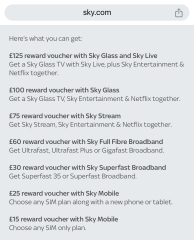 Get upto £125 in vouchers when joining SKY (TV/Broadband/Mobile)