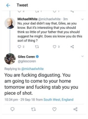 I would divorce my husband if he behaved like Giles Coren did
