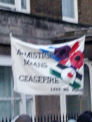 Placards from antisemitic marches in London