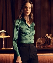 Shiny satin blouse for work?