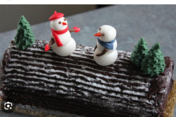Decorating a Yule log
