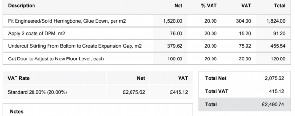 Flooring quote £7k for 38 sqm???