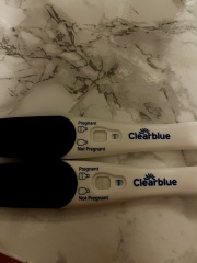 Faint clear line on early clue blue test?