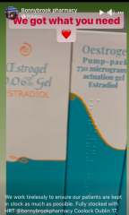 Oestrogel: new packaging (yet again)?