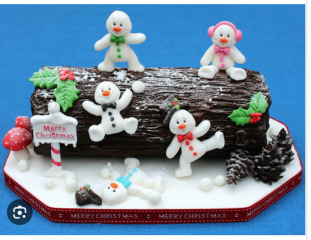 Decorating a Yule log