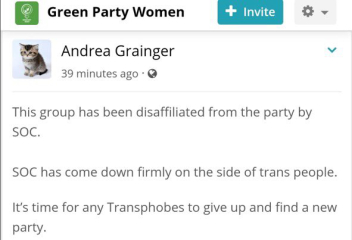 Green Party Women Disaffiliated by the Green Party Standing Orders Committee