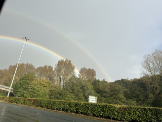 I saw the end of a rainbow!  It was right by me!