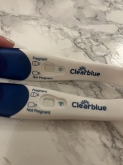 Faint clear line on early clue blue test?