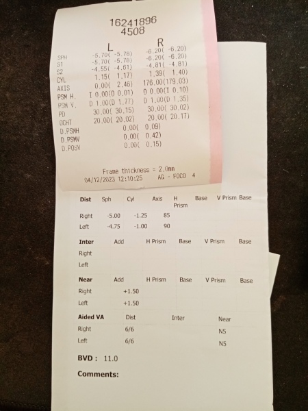 Opticians - should these prescriptions match (photo)