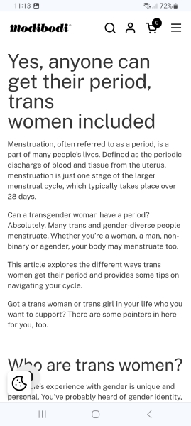 Genuine question - can trans women experience cramps during their ‘time of the month’?