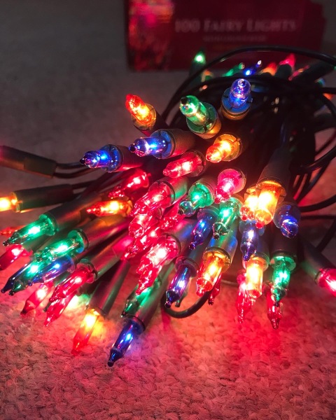 Coloured Christmas tree lights