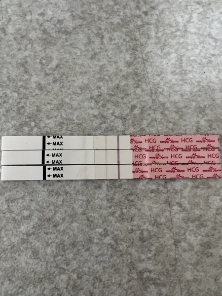 Positive pregnancy test 4-5 weeks after DTD