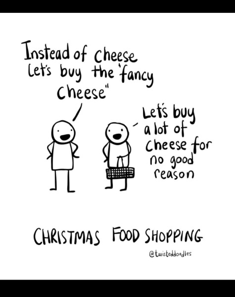 On the cheese and biscuits for dinner already