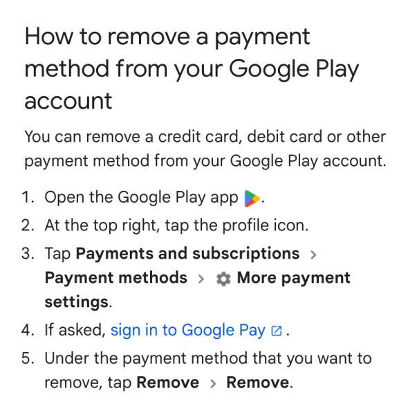 Google pay /back card help money being spent