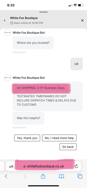 White Fox refund