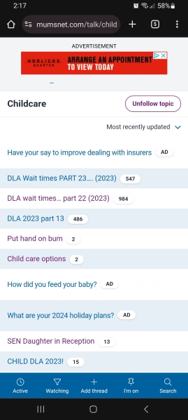 Tweaking the childcare section