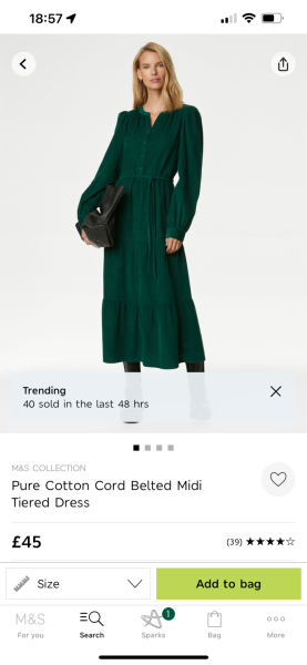 M&S green cord dress - any thoughts?