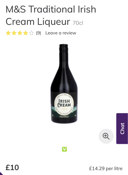 To return a opened (and tasted) bottle of M&S fake baileys?