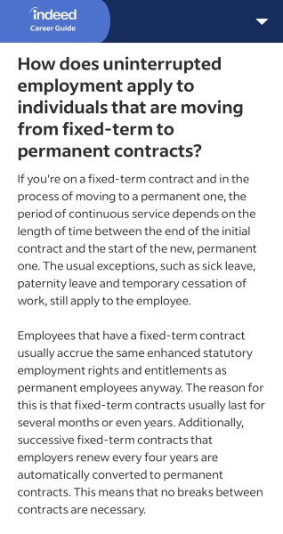 Fixed term contract over two years