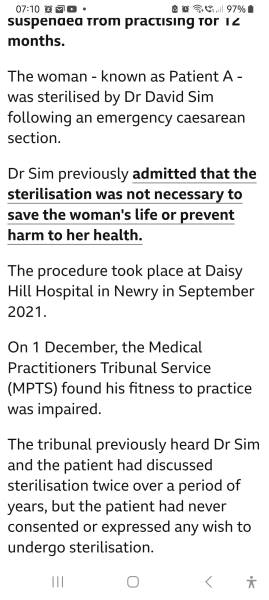 Dr sterilised a woman without consent given 12 months suspension