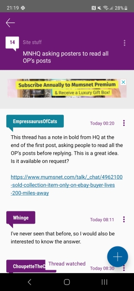 MNHQ asking posters to read all OP’s posts