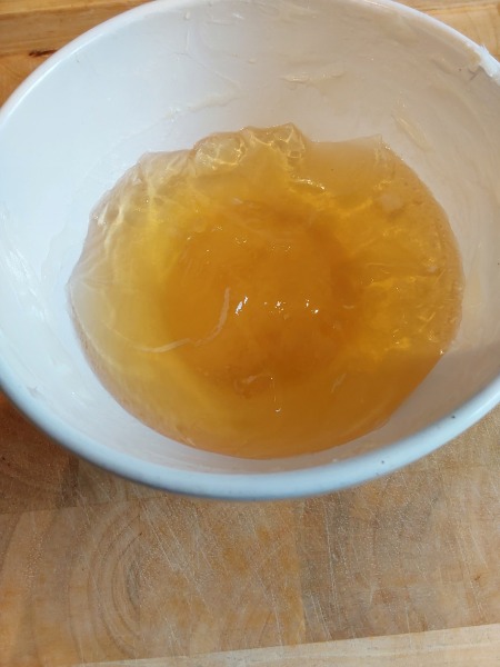 Stock (I think it is) from a roast gammon joint.