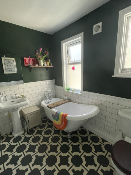 Eggshell paint...tell me it gets less shiny.