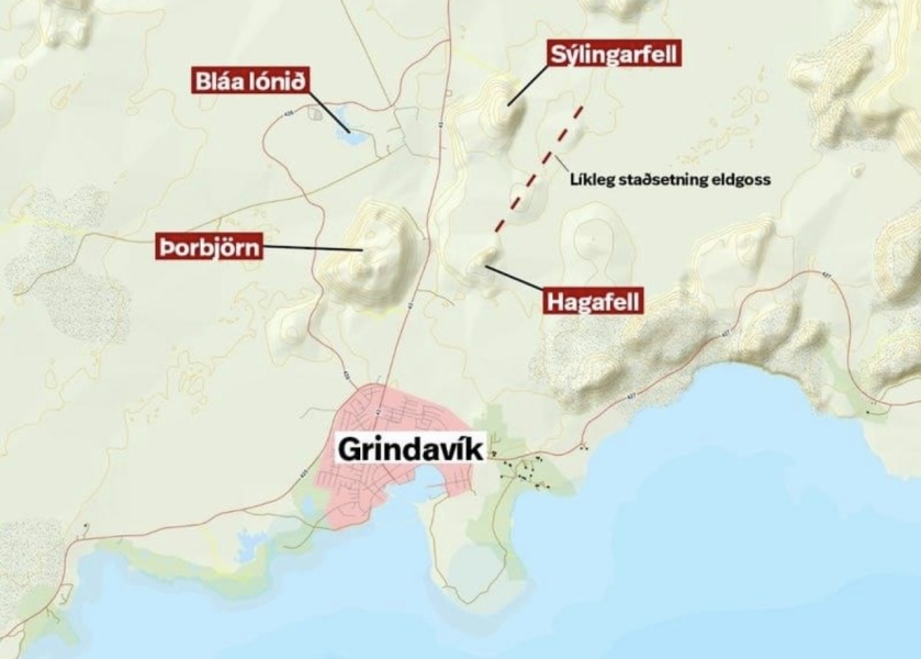 Iceland - possible eruption due near the Blue Lagoon