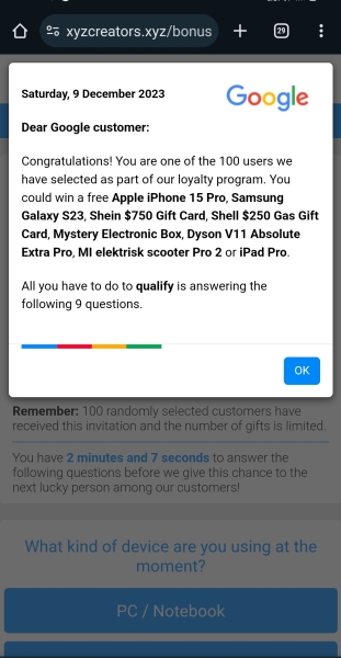 Spam popup over thread