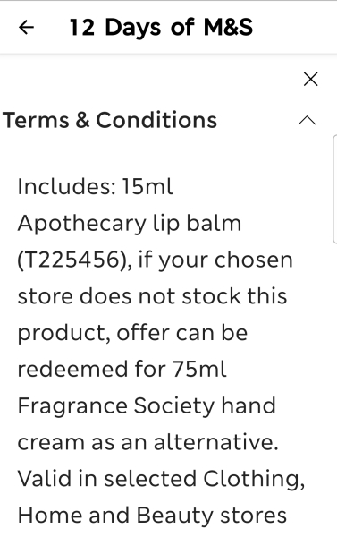 M&S Sparks 12 Days of Christmas