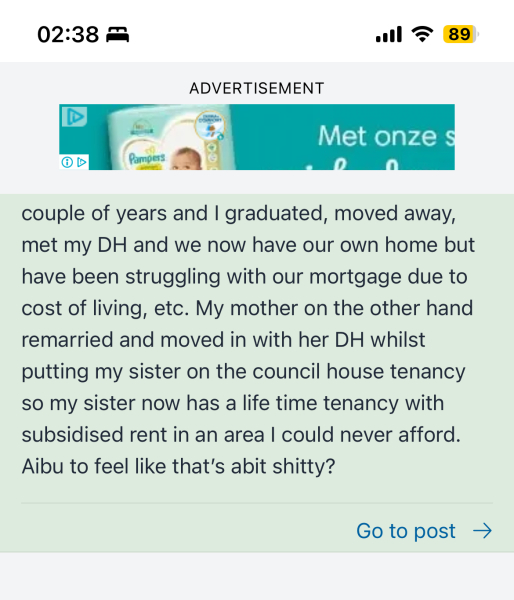 To still feel slightly bitter about this? (Inheriting social housing)